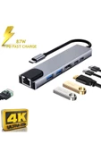 Daytona Cf04 Macbook Uyumlu Type- To 4k Hdmı Usb3 Ethernet 8ın1 Çevirici Adaptör - 1