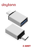 Daytona Dr01 Macbook Uyumlu Type-c -usb 3.0 Otg Usb Flash Driver Klavye Mouse Dönüştürücü Adaptör (2 ADET) thumbnail 1