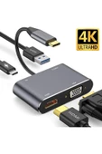 Daytona Hc-11 /fc02 Macbook Uyumlu Type-c To Usb 3.0 1080p 4k Hdmı Vga Pd Aux Ses Girişli Çevirici Adaptör - 1