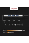 Daytona 809-aa Macbook Uyumlu Usb To 4XUsb 3.0 Splitter 5 Gbps Çevirici Hub Adaptör - 2