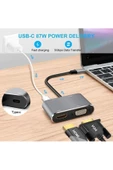 Daytona Hc-11 /fc02 Macbook Uyumlu Type-c To Usb 3.0 1080p 4k Hdmı Vga Pd Aux Ses Girişli Çevirici Adaptör - 4
