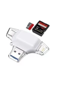 Daytona Hc06 Lightning Usb Type-c Micro To Sd Tf Kart Okuyucu Çevirici Hub Adapter thumbnail 1