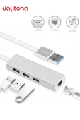 Daytona Fc06 3 Bağlantı Usb3.0 To 3usb3.0 10/100/1000 Mbps Ethernet Kablolu Çevirici - 1
