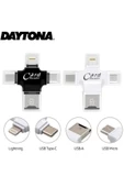 Daytona Hc05 4in1 Type-c Lightning Usb-a Microsd Kart Okuyucu Adaptör - Beyaz thumbnail 4
