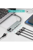 Daytona Cf55 Macbook Uyumlu Type-c To 2xusb 3.0 4k Hdmı Ethernet Pd Çevirici Hub Adaptör - 6