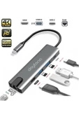 Daytona Cf55 Macbook Uyumlu Type-c To 2xusb 3.0 4k Hdmı Ethernet Pd Çevirici Hub Adaptör - 1