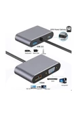Daytona Hc-11 /fc02 Macbook Uyumlu Type-c To Usb 3.0 1080p 4k Hdmı Vga Pd Aux Ses Girişli Çevirici Adaptör - 3