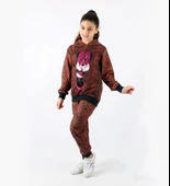 Triliya-Kız Çocuk Kapüşonlu Mickey Dijital Mevsimlik Eşofman Takımı- 4-12 Yaş - 1