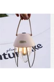 BYNİFE Retro Dekoratif Taşınabilir Ledli Krem Kamp Lambası Pd-5555 - 2