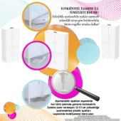 Modilayn YENİ AFRA 60x173x32,5 cm 1 Çekmece 4 Kapak 3 Raf 6 Bölme Çok Amaçlı Banyo & Mutfak Dolabı  - 6