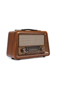 sommeow Gerçek Ahşap Eskitme Bluetooth Hoparlör Mp3 Çalar Müzik Kutusu Nostaljik Radyo - 1