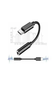 Type-C To Aux 3.5mm Kulaklık Çevirici Dönüştürücü Adaptör Usb-C Adaptör 1.kalite Siyah - 3