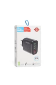 3.1a Hızlı Şarj Adaptörü 3 Usb'li Amperaj Ve Voltaj Göstergeli Adaptör - 1
