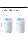 H2o Humidifier 300 ml Ulrasonik Hava Nemlendirici Buhar Makinesi Ve Aroma Difüzörü - 2