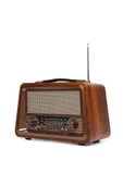 sommeow Gerçek Ahşap Eskitme Bluetooth Hoparlör Mp3 Çalar Müzik Kutusu Nostaljik Radyo - 3