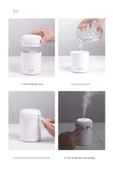 H2o Humidifier 300 ml Ulrasonik Hava Nemlendirici Buhar Makinesi Ve Aroma Difüzörü - 3