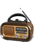 Güneş Panelli Nostaljik Görünümlü Radyo Bt/tf/usb/fm/am/sw 3 Bandlı Radyo - 2