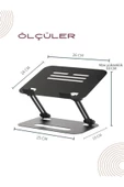 Basic 2 Çelik Dayanıklı Paslanmaz Çizilmez Ayarlanabilir Laptop Standı Yükseltici 15.6" inç'e Kadar - 2