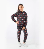 Triliya-Kız Çocuk Kapüşonlu Mickey Dijital Mevsimlik Eşofman Takımı- 4-12 Yaş - 5