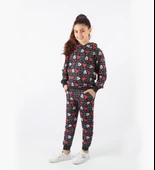 Triliya-Kız Çocuk Kapüşonlu Mickey Dijital Mevsimlik Eşofman Takımı- 4-12 Yaş - 4