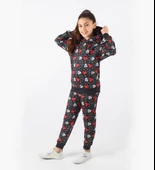 Triliya-Kız Çocuk Kapüşonlu Mickey Dijital Mevsimlik Eşofman Takımı- 4-12 Yaş - 2