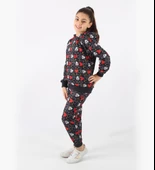 Triliya-Kız Çocuk Kapüşonlu Mickey Dijital Mevsimlik Eşofman Takımı- 4-12 Yaş - 3