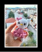 Amigurumi hello kity anahtarlık oyuncak hediyelik aksesuar - 1