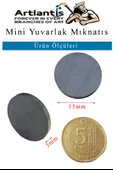 Yuvarlak Mıknatıs Mini 150 Adet 15x3 mm Mini Mıknatıs Seramik Kömür Mıknatıs Nişan Düğün Sünnet Çok Amaçlı Süsleme Mıknatıs - 4