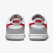 Nike Dunk Low White Grey Red DZ1557-155 Spor Ayakkabı - 6