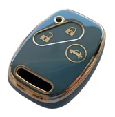 Honda Civic C-RV Accord Jazz Uyumlu Anahtar Kumanda Kılıfı Oto Anahtarlık Gri Gold 3 Tuşlu - 2