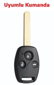 Honda Civic C-RV Accord Jazz Uyumlu Anahtar Kumanda Kılıfı Oto Anahtarlık Gri Gold 3 Tuşlu - 5