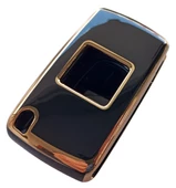 Peugeot Partner 207 307 308 407 Uyumlu Kumanda Anahtar Kılıfı Oto Anahtarlık Siyah Gold thumbnail 2