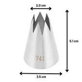 Büyük Boy Açık Yıldız 7 Diş Krema Duyu 35x20x51 Mm | İthal Krema Torbası Hediye (DY-741) - 2