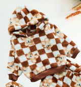 Neşeli Bebekler Liverpool Ayıcık Desen Welsoft Kumaş Kapüşonlu Panduflu Takım Kiremit thumbnail 2