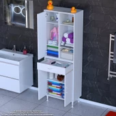 Modilayn AFRA 60x173x32,5 cm 1 Çekmece 3 Kapak 5 Raf 8 Bölme Çok Amaçlı Banyo & Mutfak Dolabı - 1