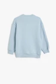 Koton Kız Çocuk Sweatshirt Çiçek Baskılı Uzun Kollu Bisiklet Yaka - 2