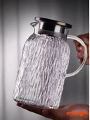 Vakumlu Çelik Kapaklı Isıya Dayanıklı Borosilikat Cam Sürahi, Süzgeçli Sürahi(1500 ml) Icejug - 5