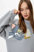 Koton Tom ve Jerry Sweatshirt Lisanslı Rahat Kalıp Bisiklet Yaka Uzun Kollu - 1