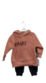 uğurböceğiçocuk Roar Yazı Baskılı Kapuşonlu 2'li Bebek Takım 124459 - 3