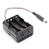 6'lı AA Pil Yuvası (Çift Taraflı ve Barrel Jack Çıkışlı) - Pil Yatağı thumbnail 1