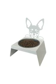 Sevimli Köpek Tasarımlı, Ergonomik Beyaz Kedi ve Köpek Mama ve Su Kabı Tekli Small Model – Paslanmaz Çelik, Dayanıklı Malzeme - 9