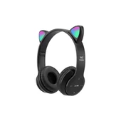 Maxron P47M Kedi Kulak Bluetooth Kulaklık- MicroSd Kart Girişi Siyah - 1