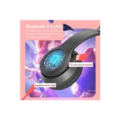 Maxron P47M Kedi Kulak Bluetooth Kulaklık- MicroSd Kart Girişi Siyah - 5
