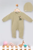 Kinder Baby Aybüş Erkek Bebek Waffle Dino Tulum Yeşil 1499 - 1