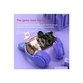 Maxron P47M Pembe Kedi Kulak Bluetooth Kulaklık- MicroSd Kart Girişi - 4