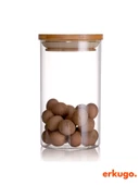 12Li Vakumlu Bambu Kapak Borosilikat Baharatlık Seti, 200 ml Baharat Takımı, Jarpot - 3