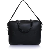 2038 Vegan Deri Laptop Çantası Evrak Çantası Unisex Şık Tasarım Siyah - 3