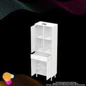 Modilayn AFRA 65x173x32,5 cm 1 Çekmece 3 Kapak 3 Raf 6 Bölme Çok Amaçlı Banyo & Mutfak Dolabı  - 9