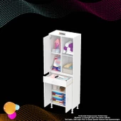 Modilayn AFRA 65x173x32,5 cm 1 Çekmece 3 Kapak 3 Raf 6 Bölme Çok Amaçlı Banyo & Mutfak Dolabı  - 7