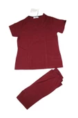 MED ONLİNE Erkek Bordo Likralı Cerrahi Takım Önlük/Üniforma (Doktor,Hemşire,Teknisyen,Hastane Çalışanı,Memur) - 1